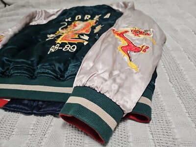 Sukajan Japan Korea Vintage Reversible Tiger Eagle Bomber 88 Sukajan Japan Korea Vintage Reversible Tiger Eagle Bomber 88