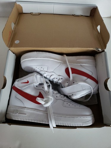 Neu im Karton 2017 Nike Air Force 1 Mid '07 Segel/Universität rot Tennisschuhe 8,5