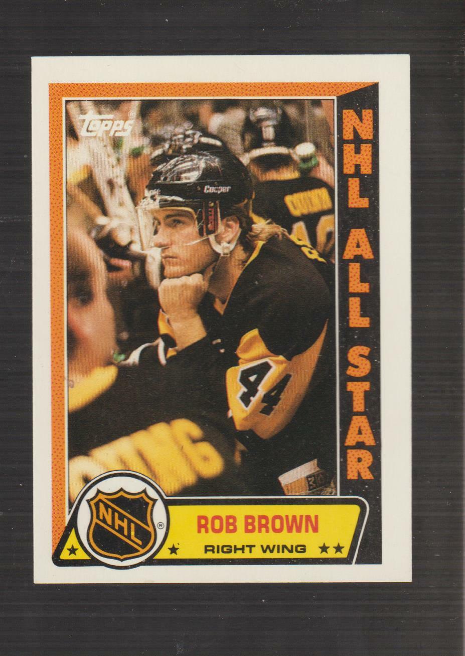 1989-90 Topps All-Star Stickers #8 Rob Brown card, Pittsburgh Penguins