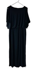 Lauren Ralph Lauren Dress Womens 12 Black Slinky Surplice Dolman Maxi