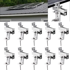 Solar Panel End/Mid Clamp Mounting Mount Bracket Aluminum Rail System Rails Kit