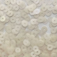 5mm Flat Sequins Crystal Snow Transparent Matte Frosted Rainbow Made in USA