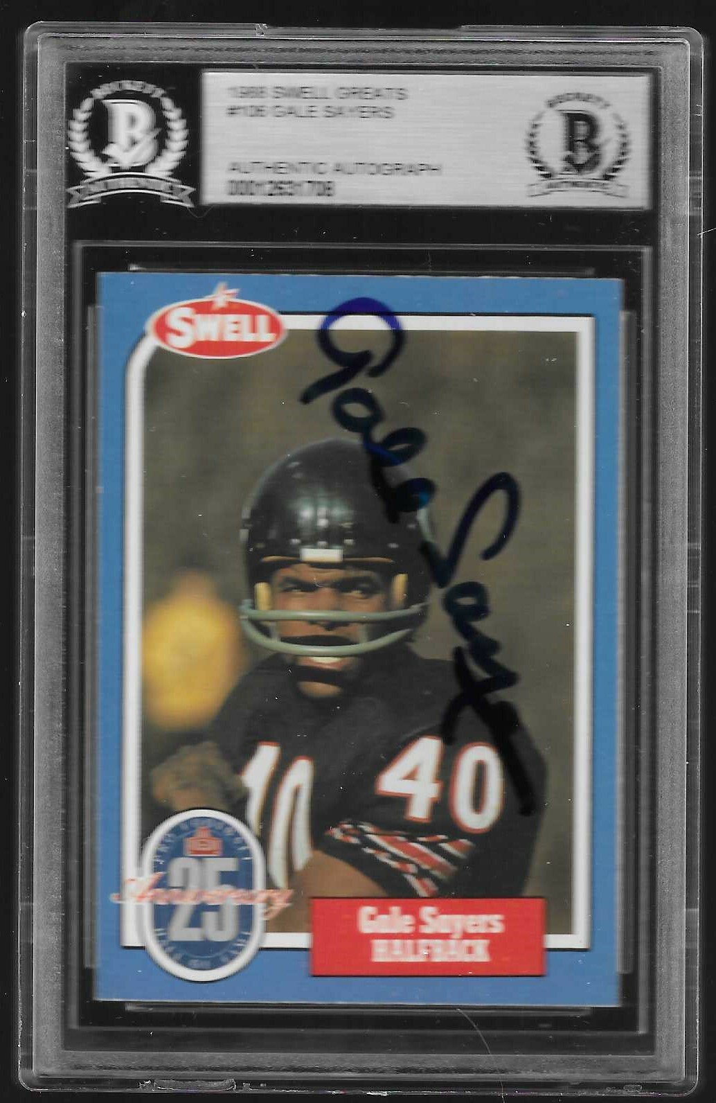 Gale Sayers Autographed Signed Chicago Bears 1988 Swell Bears HOF BAS 