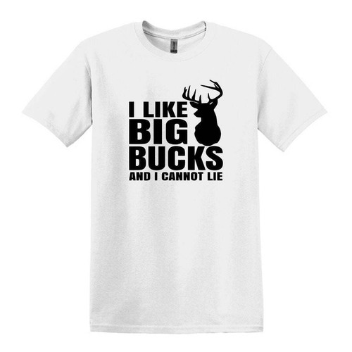 I LIKE BIG BUCKS - Deer Hunting Humor T-shirt - Gildan Adult Unisex Heavy Cotton - Picture 121 of 122