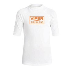 Viper Surfing Fins Short-Sleeve Rashguard-WH/OR-YM