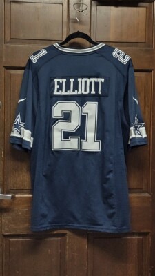 Nike On Field Blue Dallas Cowboys #21 Ezekiel Elliott Jersey Men's