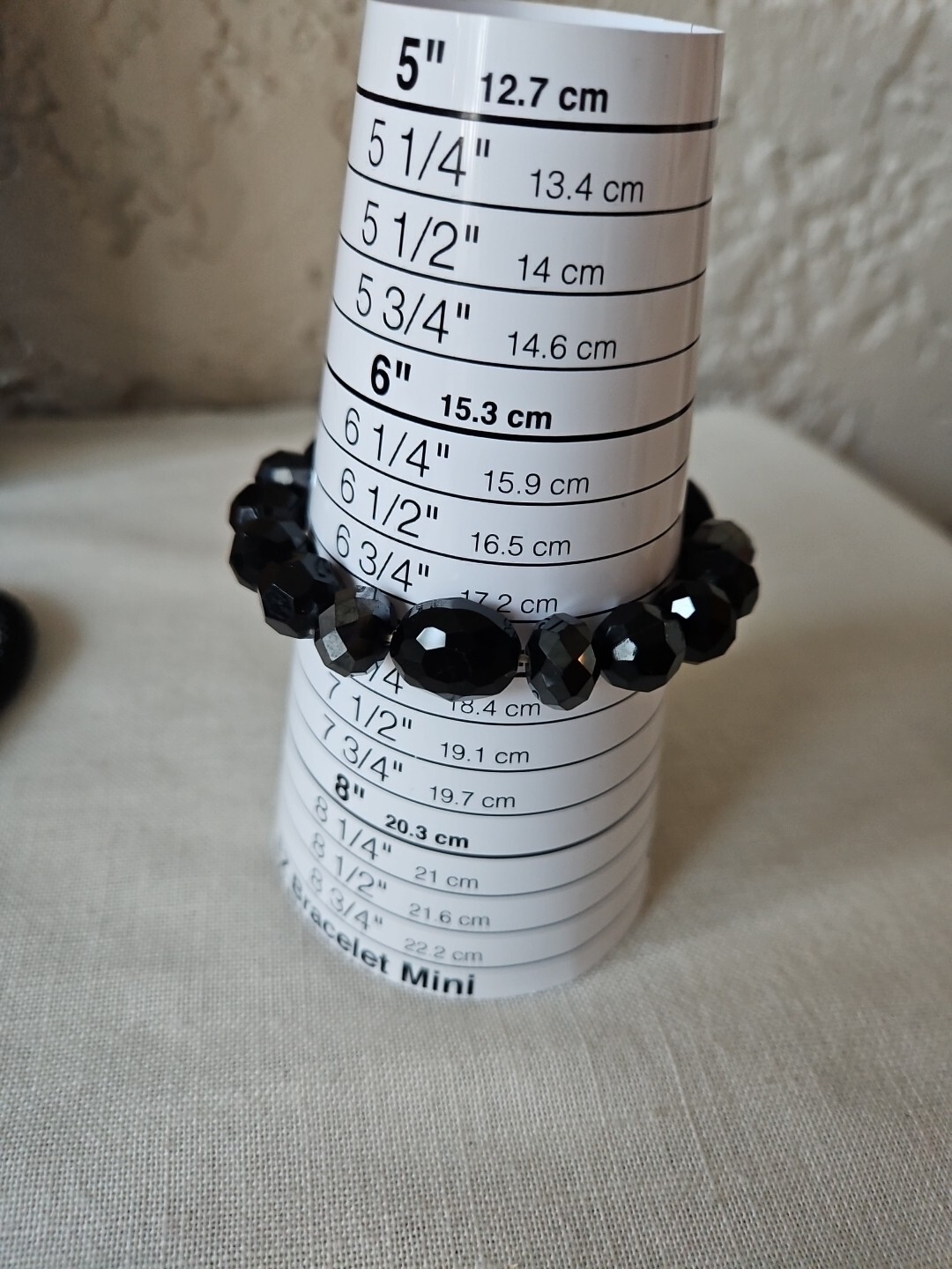 (2) Black Stretch Stackable 7" Bracelets Mesh Fac… - image 4