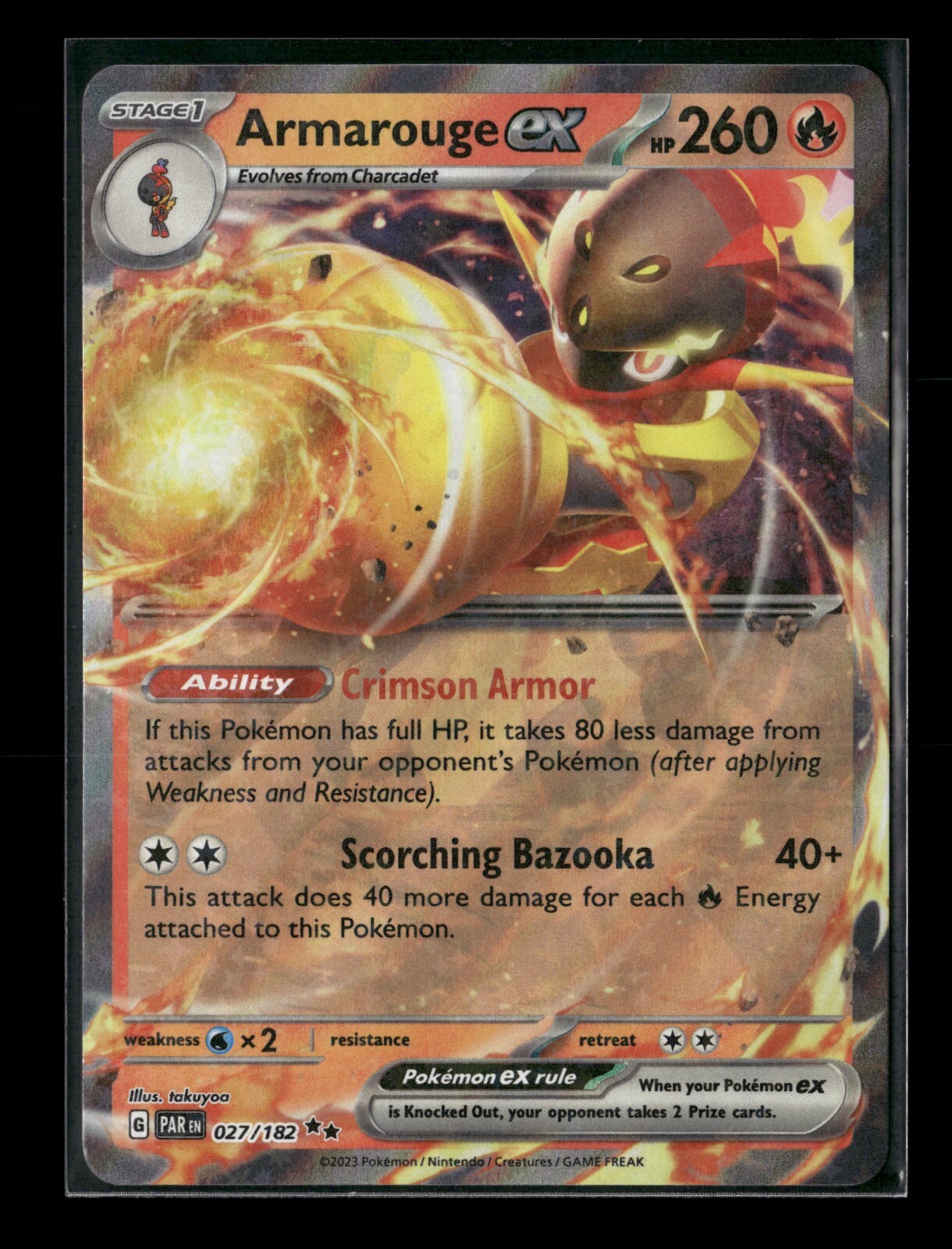 Armarouge ex 027/182 Paradox Rift Double Rare HOLO Pokemon Card NM