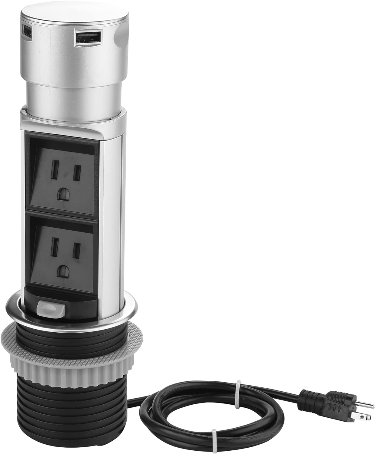 Link 2 Home Space Saver Pop up Outlet Station with USB, 2 Power Outlets 15A, 2 U