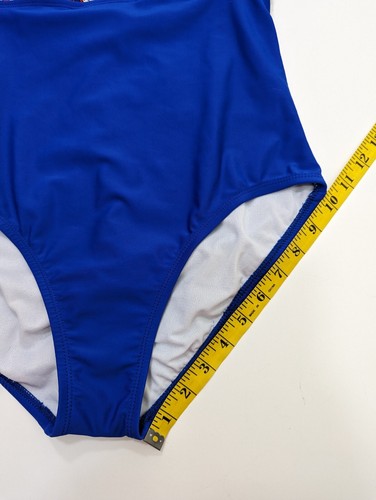 Catalina Women's Size Large (12-14) 1-PC Swimsuit Lined Blue Red White X-Back - Picture 10 of 14