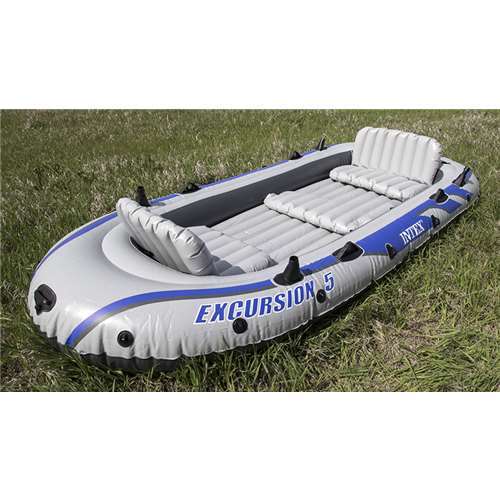 Intex Excursion 5 Inflatable Rafting/Fishing Dinghy Boat Set (Open Box) - Picture 3 of 7
