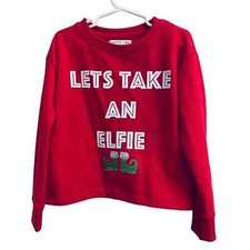 C C California Kids "Let's Take and Elfie" Sweatshirt Size XS 4/5 
