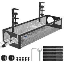 Under Desk Cable Management Tray No Drill 15.1   , Metal Mesh Cable Management...