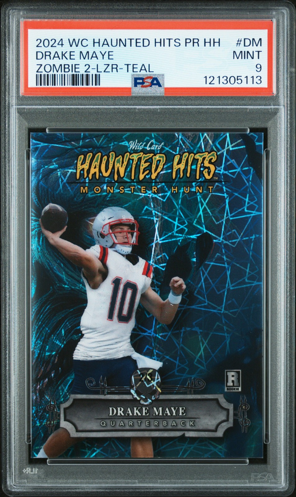 Drake Maye Wild Card Haunted Hits Monster Hunt Promo Haunted Hits Zombie #DM Zombie 2-Lazers Foil-Teal