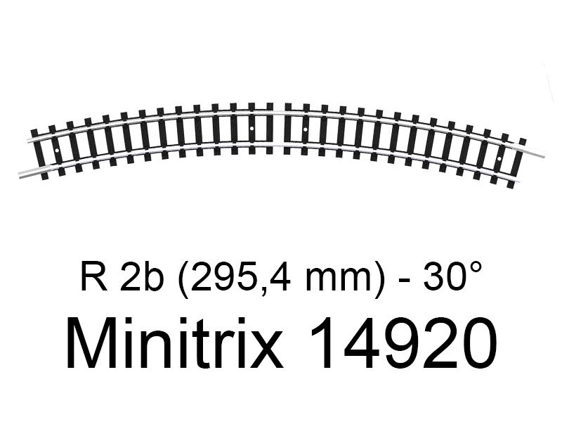 TRIX Rail courbe R2b (295,4 mm) - 30° Minitrix - Trix 14920