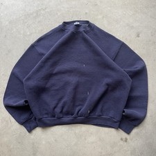 Vintage Early 80s Russell Athletic Blank Crewneck Sweatshirt Blue L