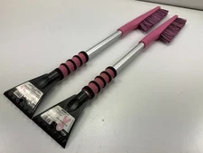 (2) Hopkins 886PKUS 31" Mallory Pink Ice Scraper Snow Brush (PAIR)