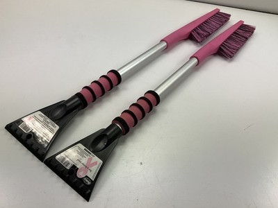 (2) Hopkins 886PKUS 31'' Mallory Pink Ice Scraper Snow Brush (PAIR)