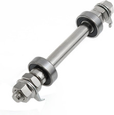 1 Pack Front Hub Axle 3/8 X 5.5 Inch Steel Bike Shaft Kit  Silver Finish; 26