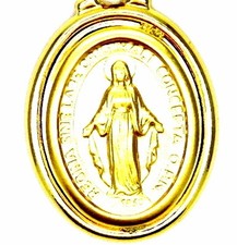 PEGASO GIOIELLI Ciondolo Oro Giallo 18kt (750) Pendente Madonna di Lourdes