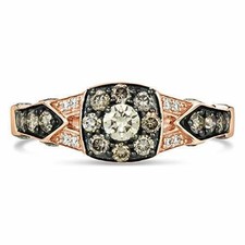 Le Vian Ring 14K Rose Gold Cocktail 1 cts Brown Round Diamond - Size 7