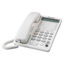Panasonic Standard Phone - Wall Mountable - White - 2 x Phone Line KXTS208W 