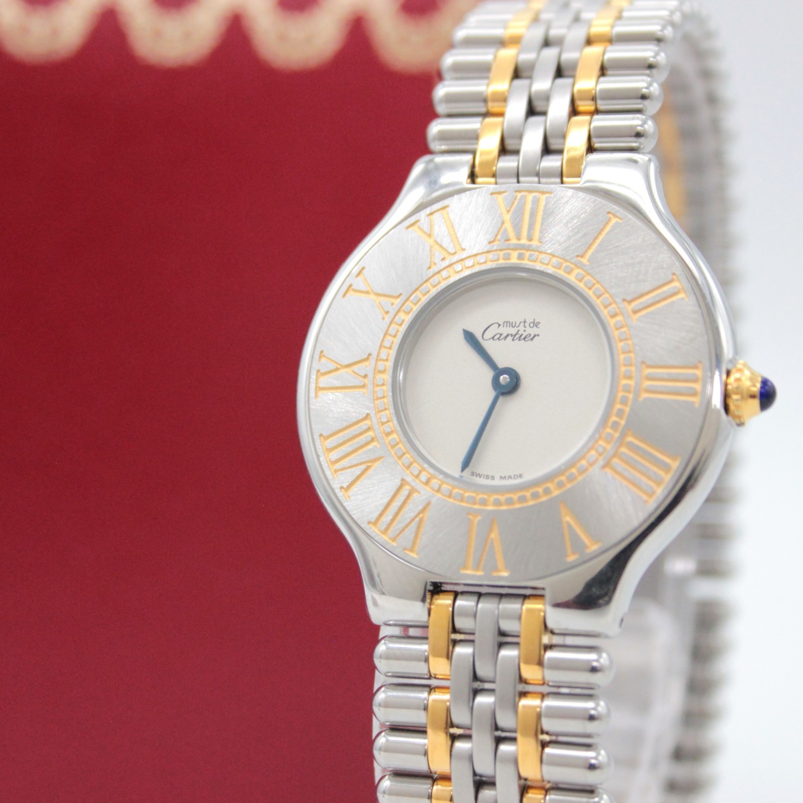 [NEAR MINT w/BOX] Cartier Must 21 LM W10050F4 Combi Quartz Men's From JAPAN Z154