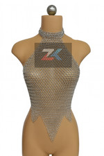 Handcrafted Chainmail Top  Aluminum Ring Halter  Medieval LARP Armor 