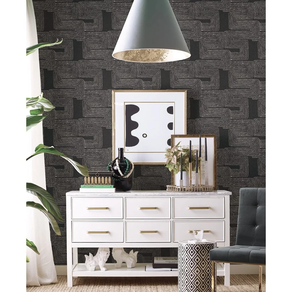 Papel pintado RMK12216PL Nikki Chu blanco y negro firma zulú pelar y pegar,... Foto 3 de 4