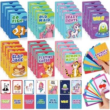 42-Deck Kids Card Games Set - Go Fish, Memory Match, 7 Games