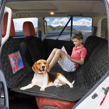 Dog Car Seat Cover, Hard Bottom Back Seat Extender for Large Pets Holds 280 l...