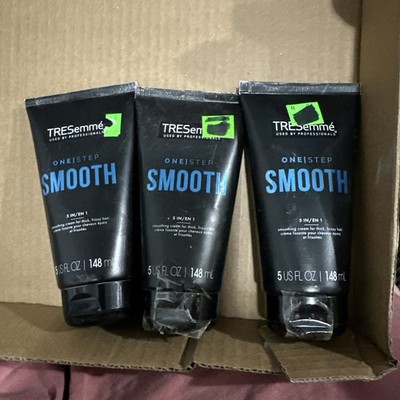 Lot of 3 TreSemme One Step Smooth 5 In 1 Smoothing Cream Thick Frizzy Hair