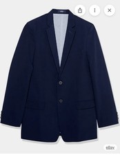 NWT IZOD Boys' Bi-Stretch Blazer Jacket Banker Blue Sz 14 Slim Fit