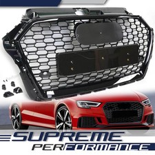 Grill Wabengrill Kühlergrill Schwarz für AUDI A3 S3 8V Facelift 16-20 NON ACC