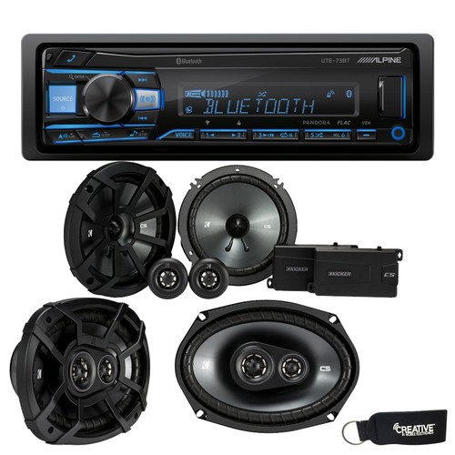 Alpine UTE-73BT BT Receiver No CD Kicker 43CSS654 6.5" 43CSC6934 6x9" Speakers - Picture 1 of 7