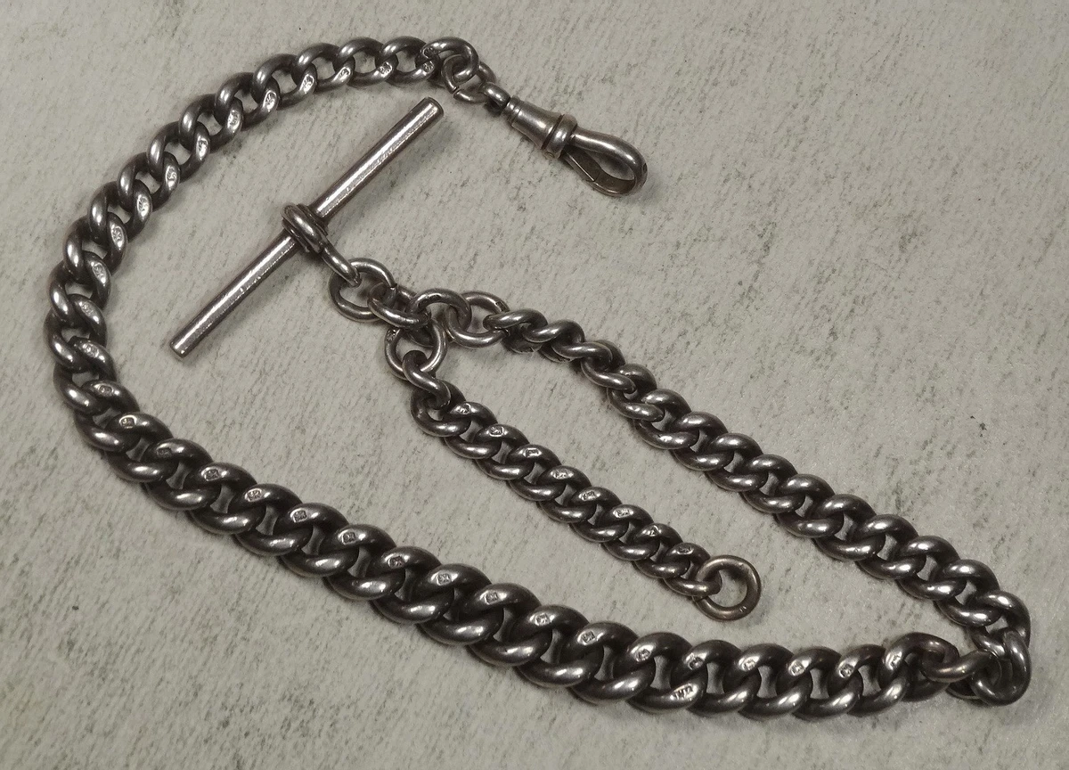 Sterling Silver Pre 1920 Year Manufactured Watch Chains for sale