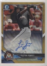 2018 Bowman Draft Chrome Pick Gold Wave Refractor 49/50 Tristan Pompey Auto 3q5