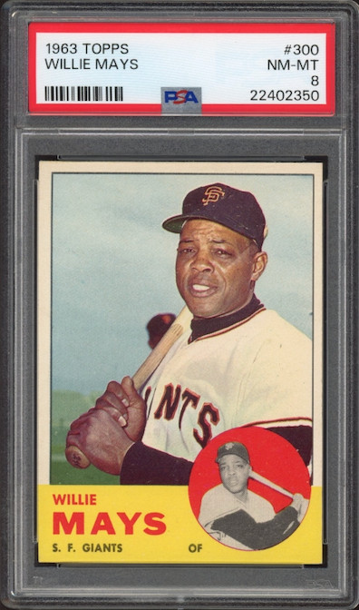 1963 Topps #300 Willie Mays PSA NM-MT 8