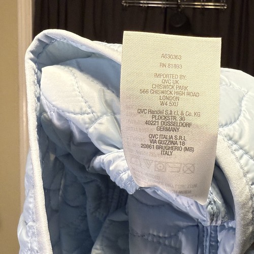 Denim & Co. Active Jacket Vest Plus Size 2X Mix Quilted Light Blue Zip Front - Picture 5 of 6