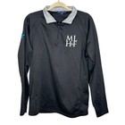 Sport Tek Black Long Sleeve Henley Shirt Graphic Print Activewear Collegiate M