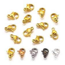 5pcs Stainless Steel Lobster Clasp Hook Claw Clasp Findings DIY 9/10/12/15mm