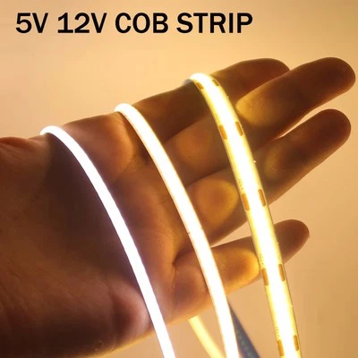 3mm 4mm 8mm COB LED Streifen Stripe Band 12V 24V Leiste Licht lichtband Strips - Bild 1 von 4