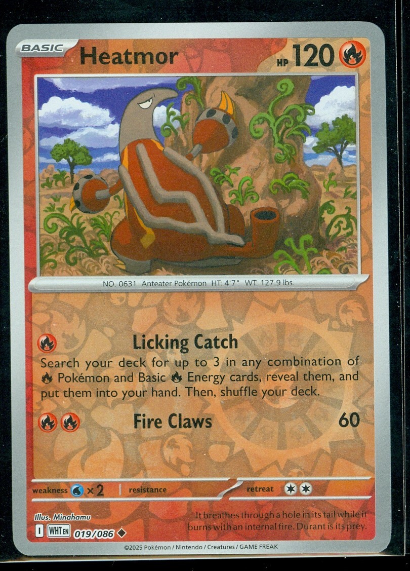 Pokemon HEATMOR 019/086 - White Flare - Rev Holo - MINT
