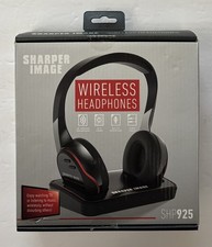 Sharper Image Wireless Headphones W/Built In Microphone SHP925 BLK - IN BOX