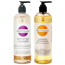 Dermwax Pre and Post Wax Care Kit   Complete Prep  16 Fl Oz Pack of 2 