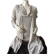 White House Black Market XL Knit Top & Cardigan Set Shimmery Cowl Neck