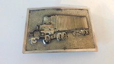 Men's Silver Metal Semi Truck Rectangular Belt Buckle Clamp Closure Fits 1.5"