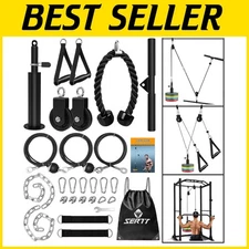 Upgraded Cable Pulley System for Home Gym – LAT Pulldown & Versatile Attachments