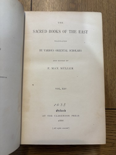 1886 Sacred Books Of The East Max Muller The Laws Of Manu Vol. XXV - Picture 6 of 9
