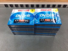 Lot 10x Maxell 5 Pack DVD-R 4.7GB Blank Discs in Cases 8X, 120 min 50 Total 